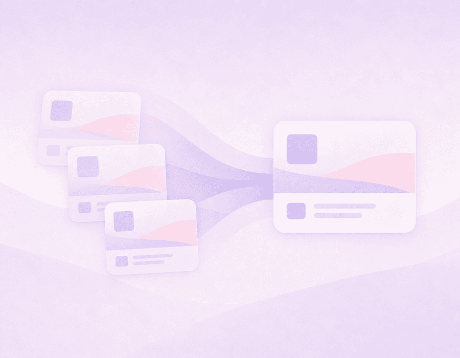 Illustration of three duplicate listings merging into one record
